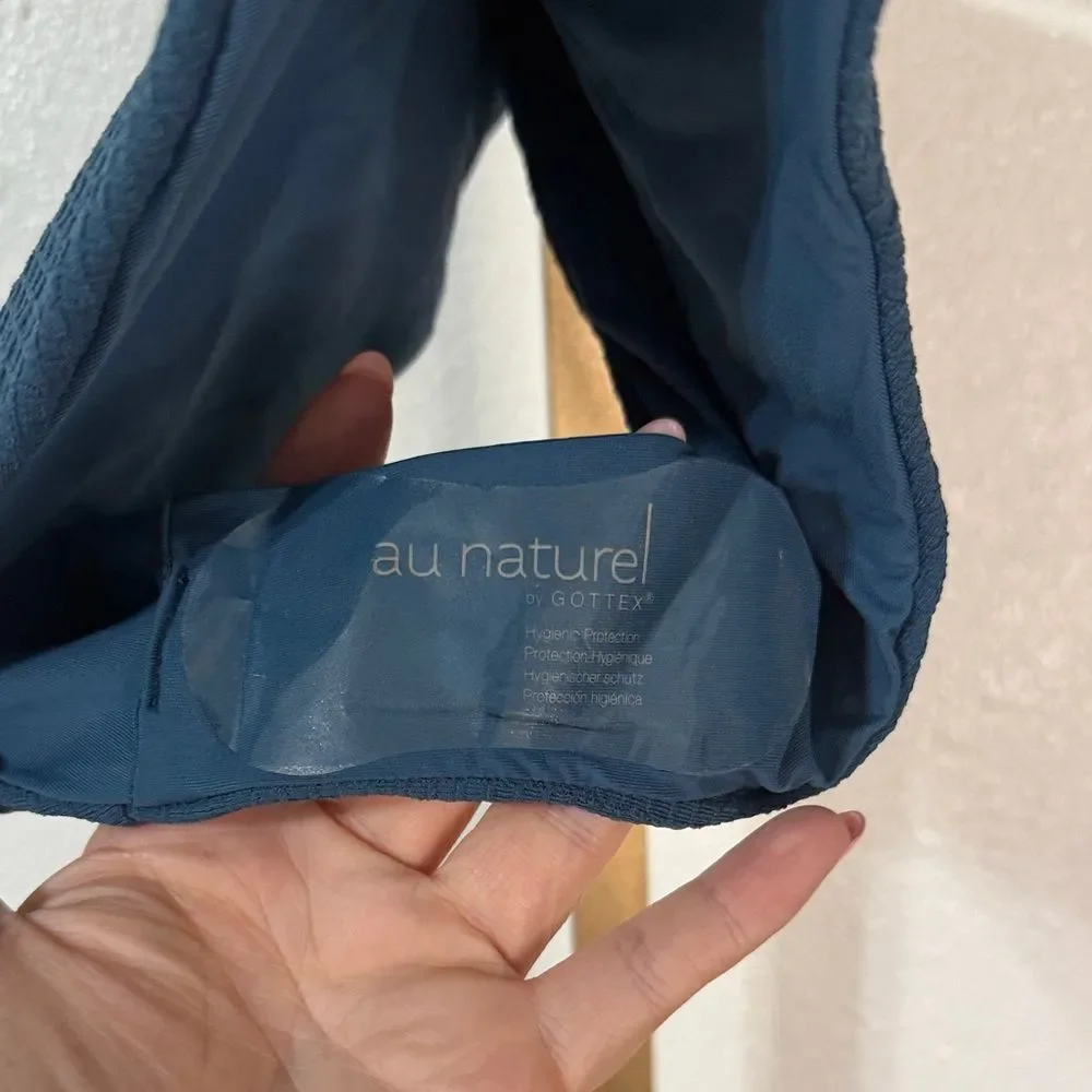 Au Naturel by Gottex Textured Bikini Bottom Teal Blue Size 10 NWT